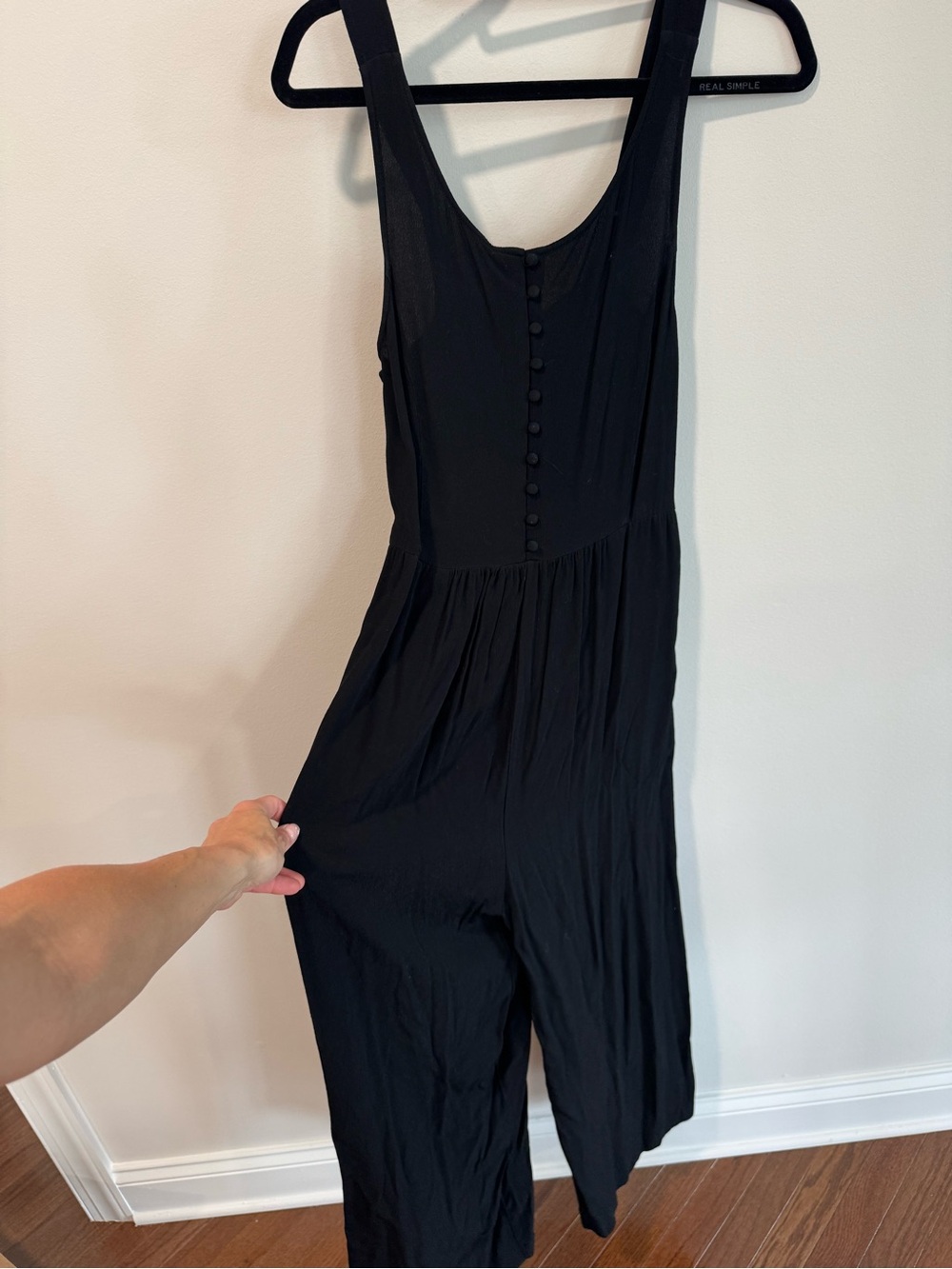 Madewell Black Sleeveless Flowy Button-Front Jumpsuit - Picture 5 of 10